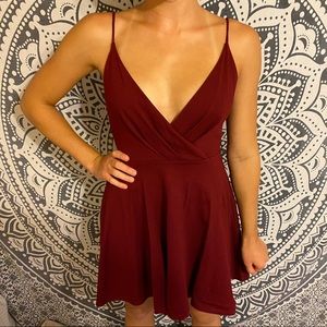 Lulus xS Maroon Skater Dress